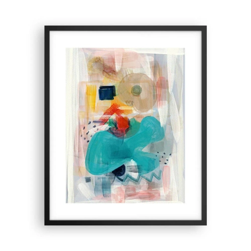 Affiche dans un cadre noir - Poster - Jeu de couleurs - 40x50 cm