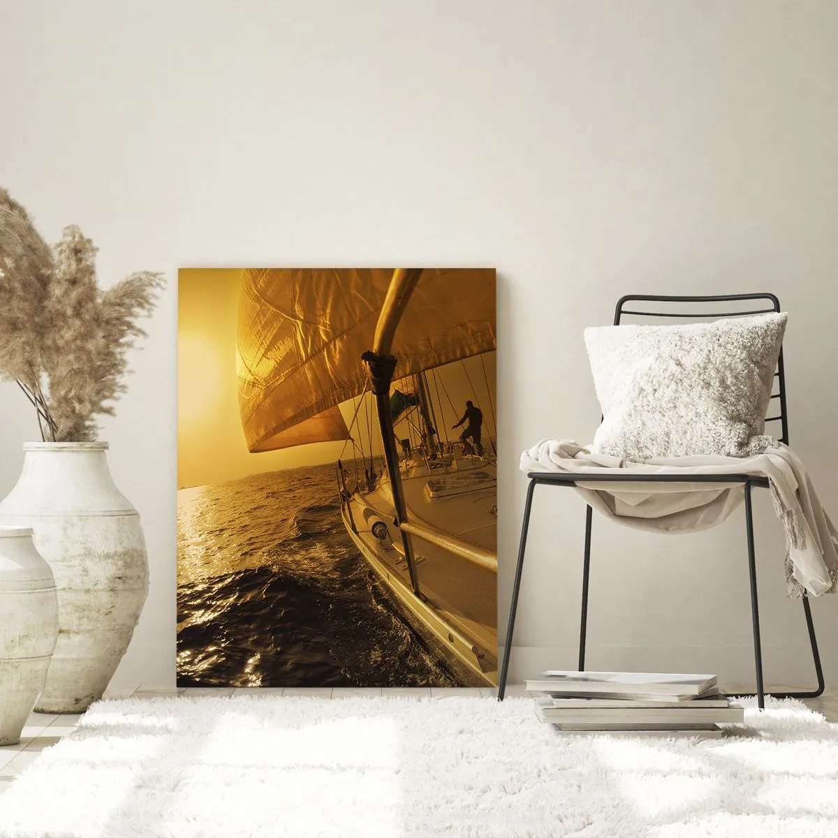 Impression sur verre - Image sur verre - Une soirée en por après une journée haute en couleurs - 50x70 cm