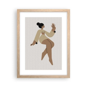 Affiche dans un chêne clair - Poster - Une forme gracieuse - 30x40 cm