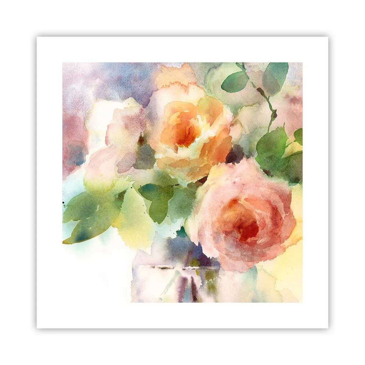 Affiche - Poster - Délicat comme l'aquarelle - 40x40 cm