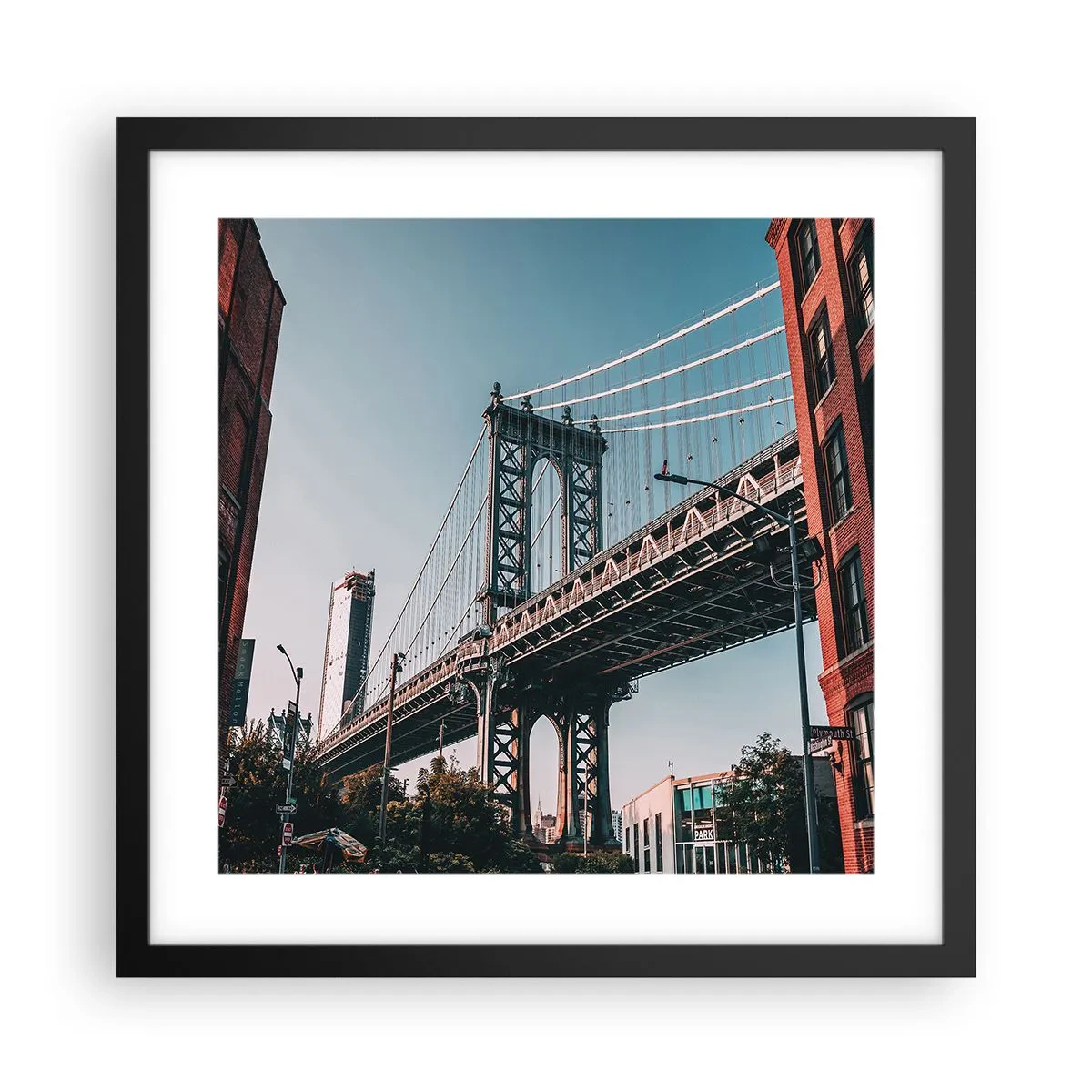 Affiche dans un cadre noir - Poster - Sur les vagues de la ville - 40x40 cm