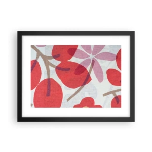 Affiche dans un cadre noir - Poster - Composition florale dans les roses - 40x30 cm