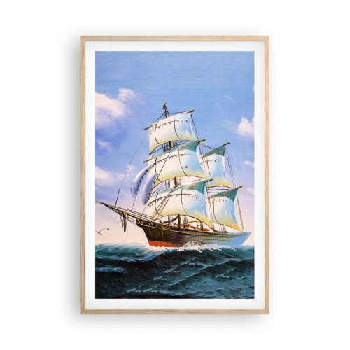 Affiche dans un chêne clair - Poster - Fièrement avec le vent - 61x91 cm