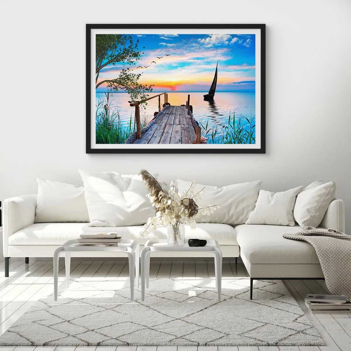 Affiche dans un cadre noir - Poster - Bonsoir! - 91x61 cm