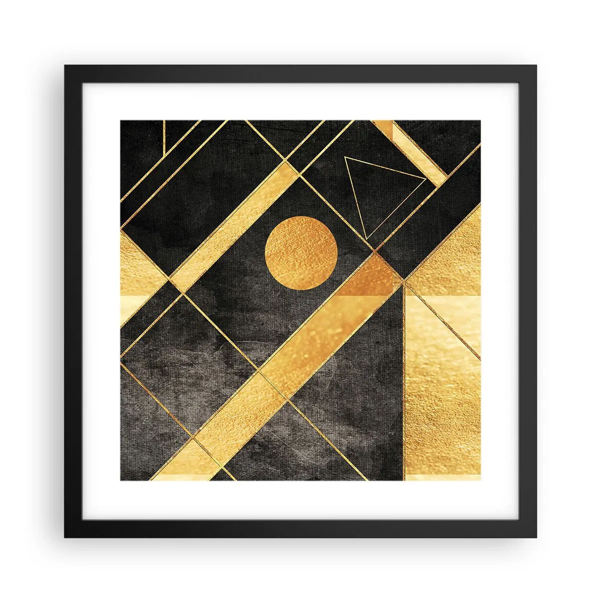 Affiche dans un cadre noir - Poster - Soleil du désert - 40x40 cm