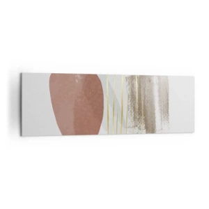 Impression sur toile - Image sur toile - Composition abstraite dans les tons beige et or - 160x50cm - Colonnade abstraite - Décoration murale moderne pour le salon et la chambre ARTTOR