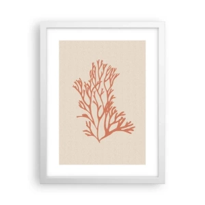 Affiche dans un cadre blanc - Poster - Filigrane de corail - 30x40 cm