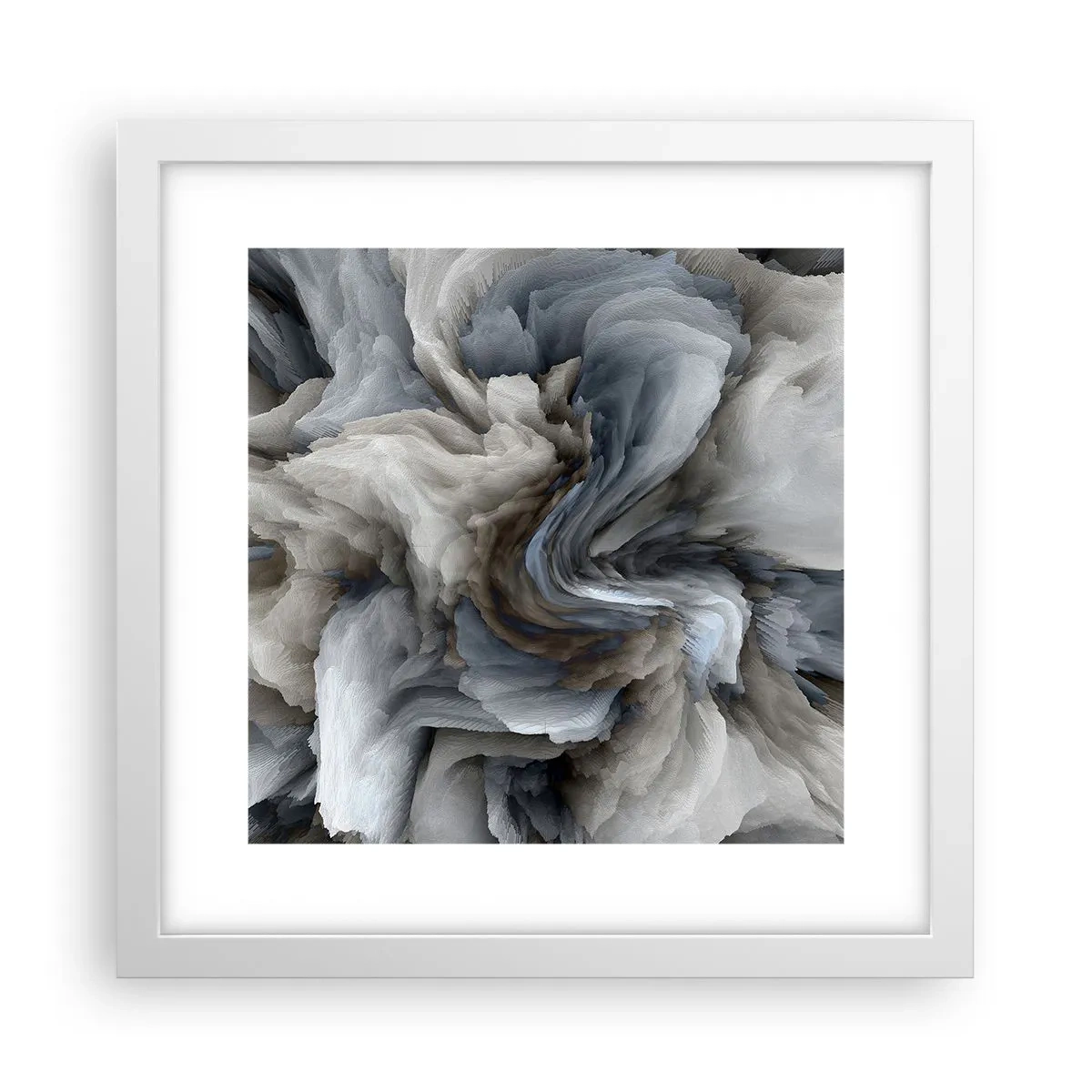 Affiche dans un cadre blanc - Poster - Pierre et fleur - 30x30 cm