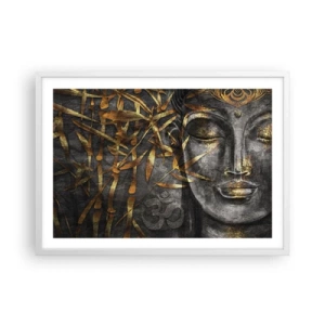 Affiche dans un cadre blanc - Poster - Ressentir le calme - 70x50 cm