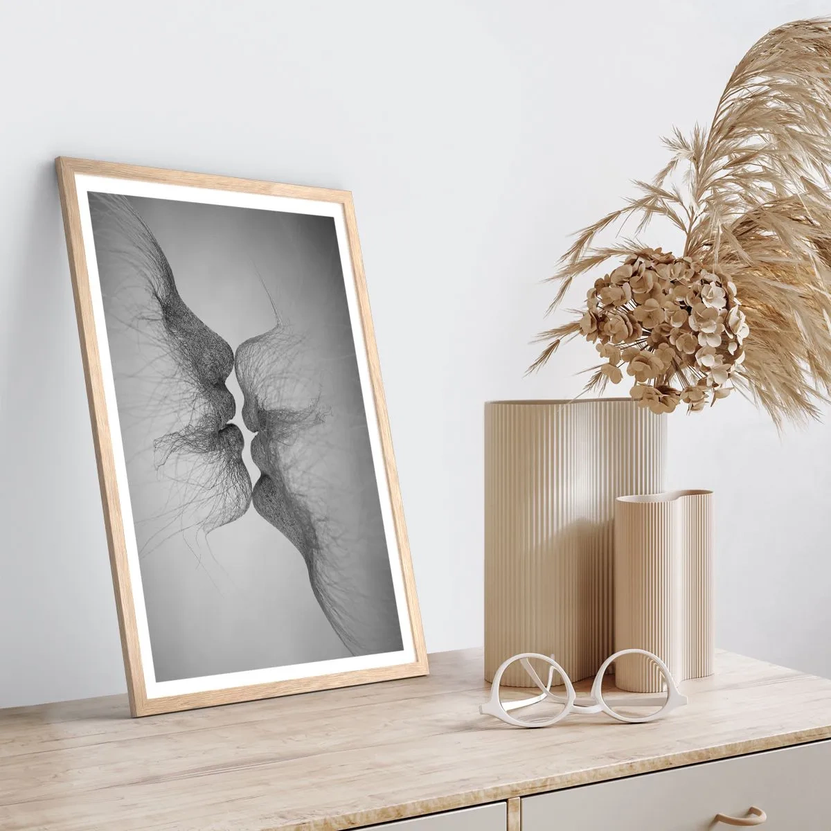 Affiche dans un chêne clair - Poster - La bise du vent - 40x50 cm