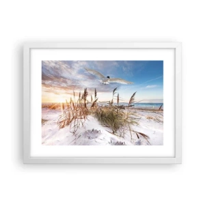Affiche dans un cadre blanc - Poster - Vent de mer - 40x30 cm