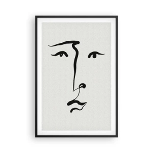 Affiche dans un cadre noir - Poster - Portrait avec une seule ligne - 61x91 cm