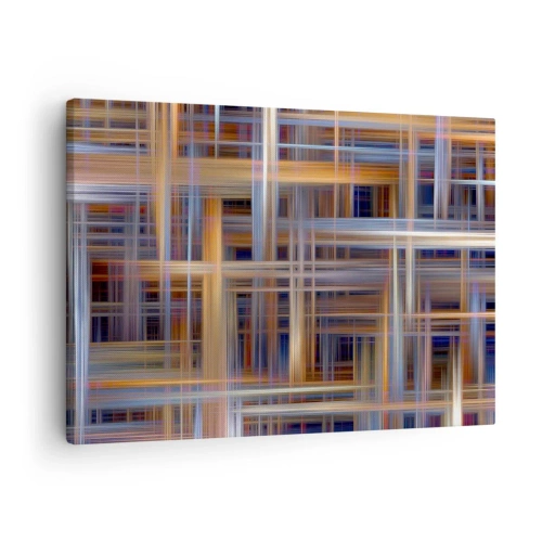 Impression sur toile - Image sur toile - Motifs géométriques abstraits aux couleurs pastel - 70x50cm - Tissé de lumière - Décoration murale moderne pour le salon et la chambre ARTTOR