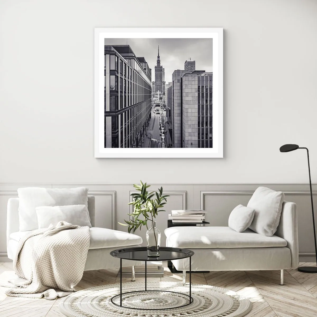 Affiche dans un cadre blanc - Poster - Vallée de Varsovie - 50x50 cm