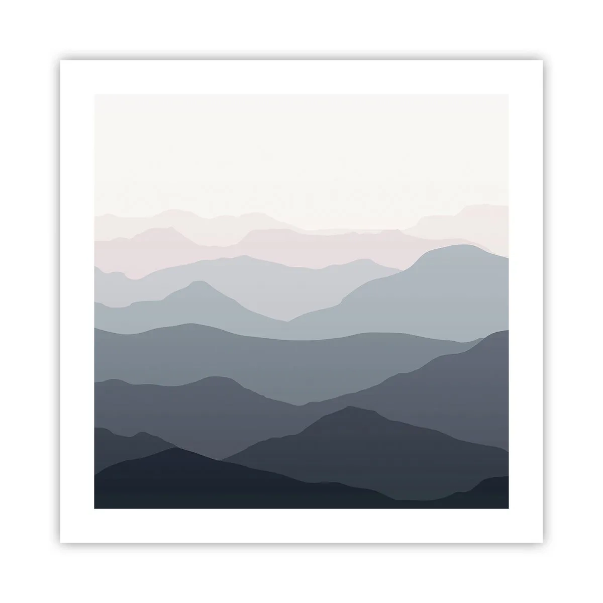 Affiche - Poster - Vagues de montagnes - 50x50 cm