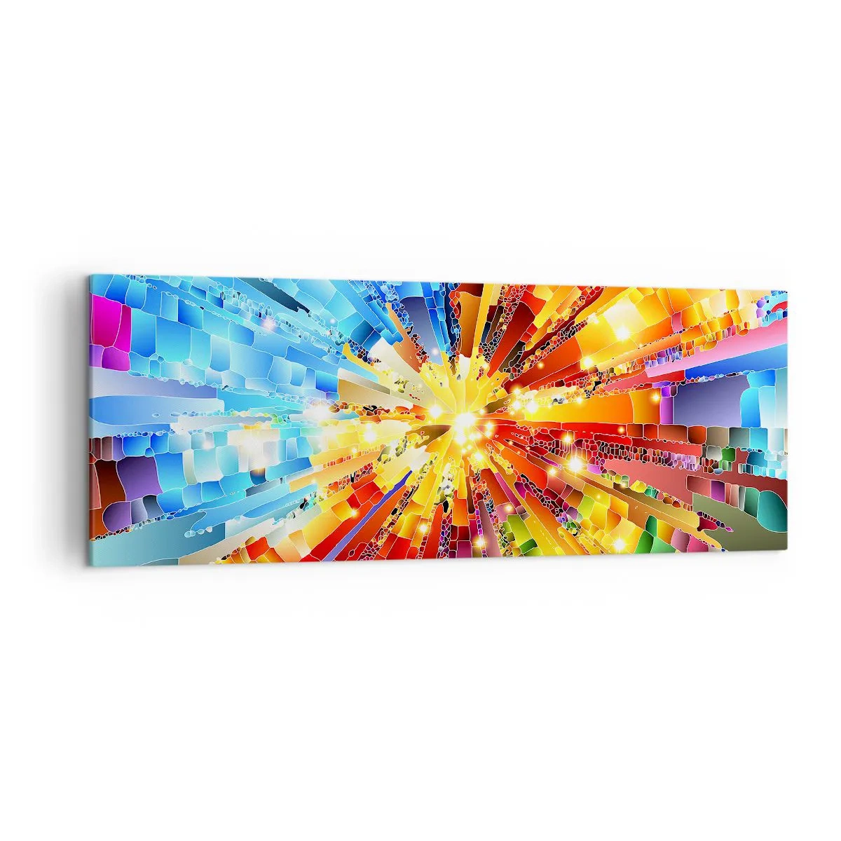 Impression sur toile - Image sur toile - Une explosion dynamique de couleurs et de lumière - 140x50cm - In medias res - Décoration murale moderne pour le salon et la chambre ARTTOR