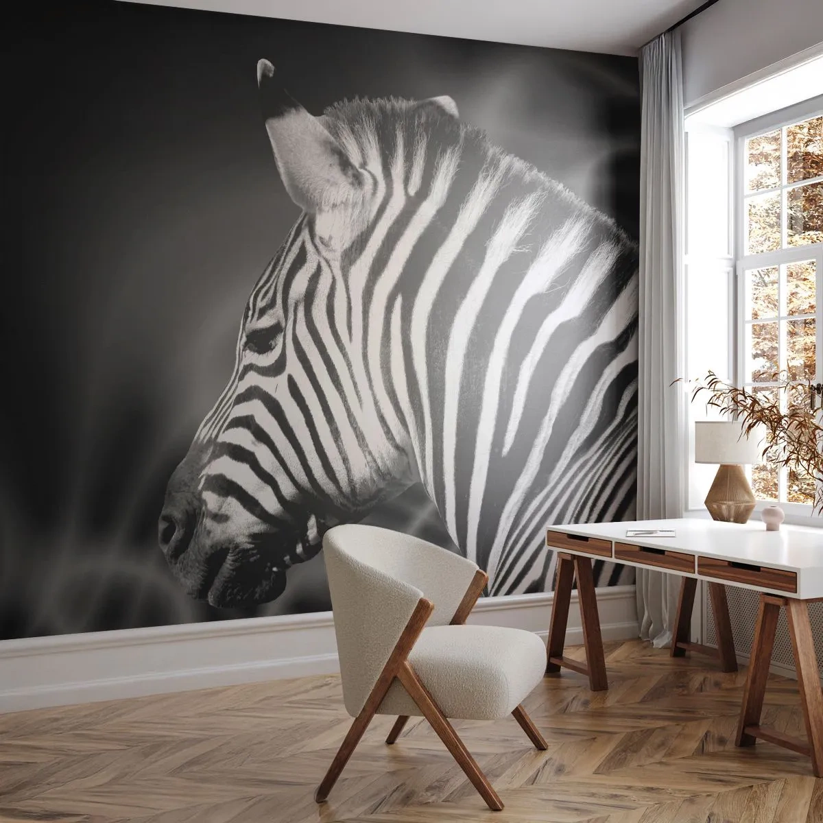 Papier Peint Autocollant Deluxe Sticker - Blanc c'est blanc et noir c'est noir - Côtes, Noir et blanc, Animaux - 250x175 cm