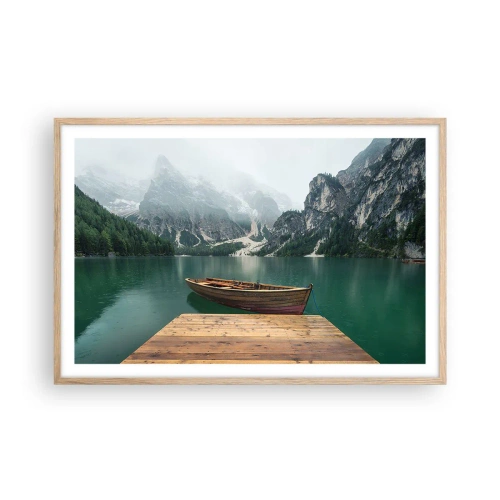 Affiche dans un chêne clair - Poster - Faire face à la fierté des rochers - 91x61 cm