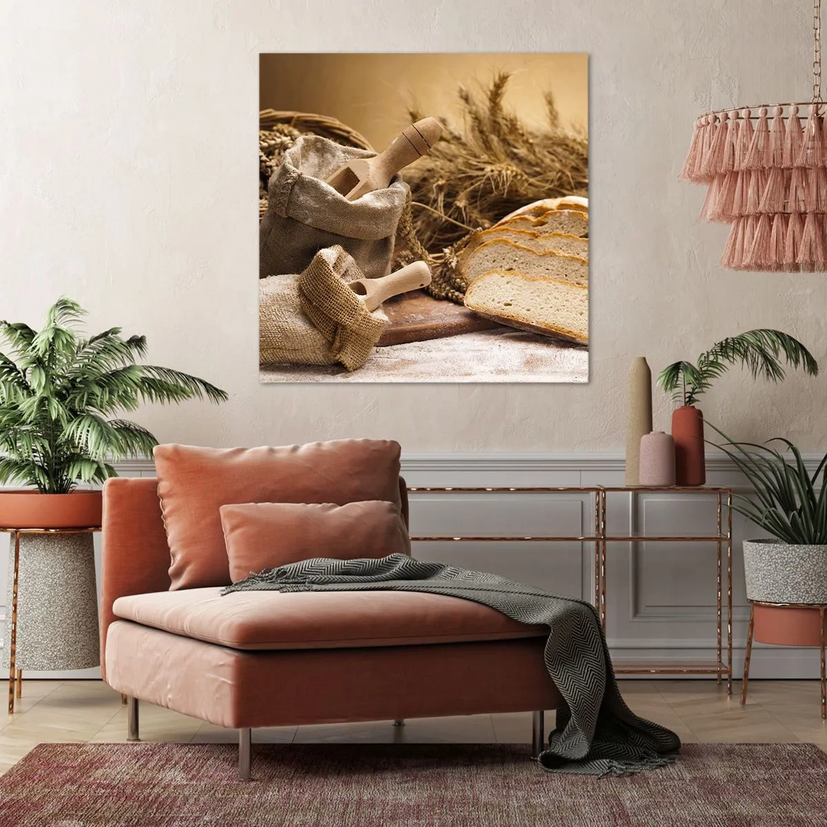 Impression sur toile - Image sur toile - Comment il coupe avec un couteau - 50x50 cm
