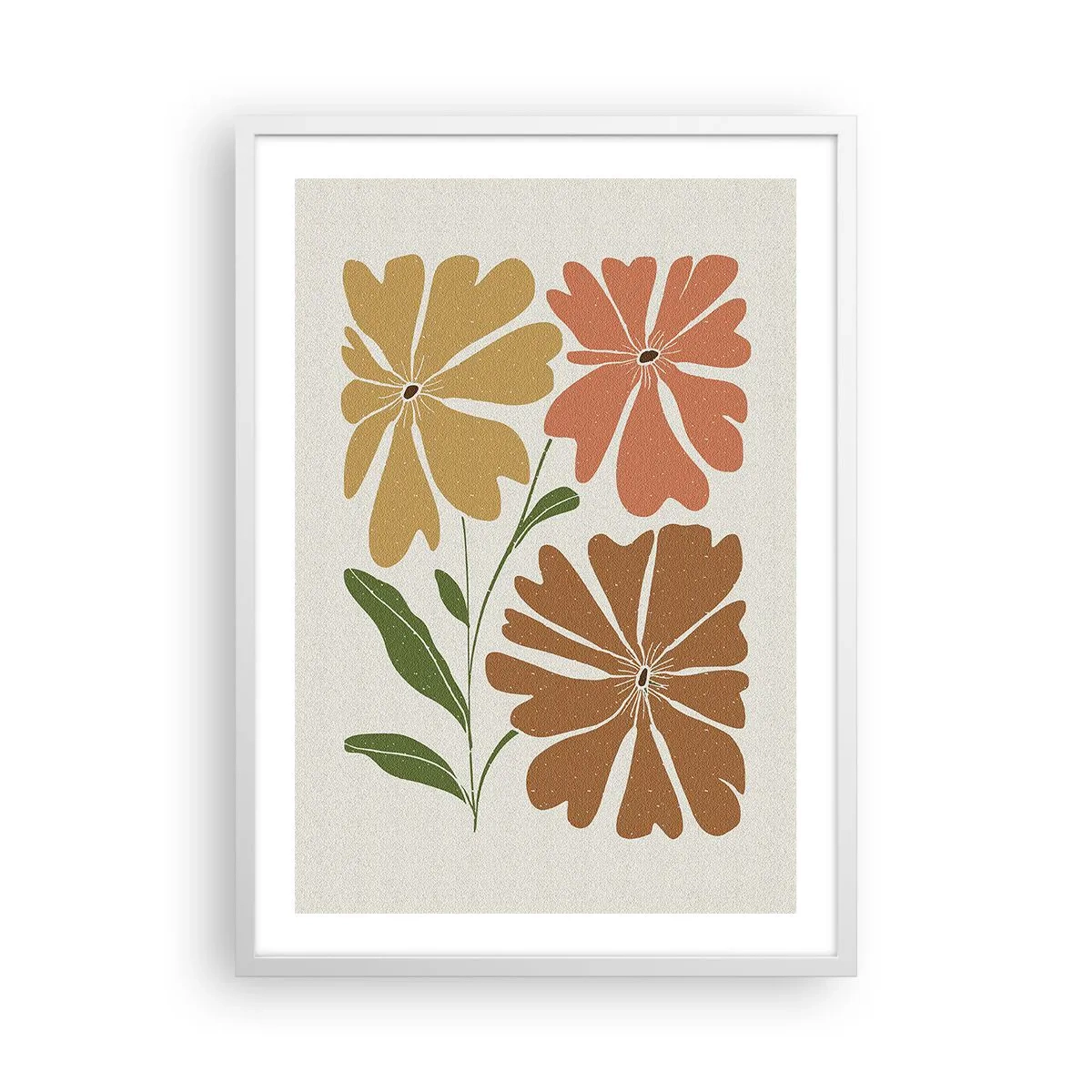 Affiche dans un cadre blanc - Poster - Nature et géométrie - 50x70 cm