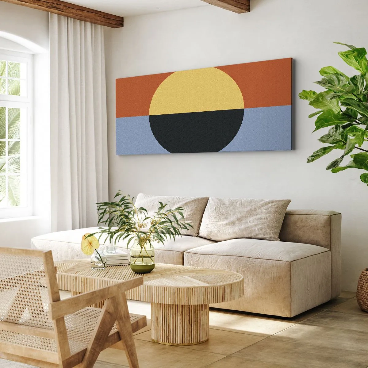 Impression sur toile - Image sur toile - Composition de chaleur et de fraîcheur - 100x40 cm