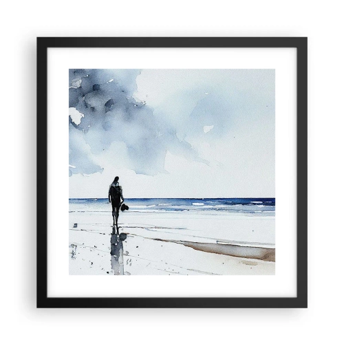 Affiche dans un cadre noir - Poster - Conversation avec la mer - 40x40 cm