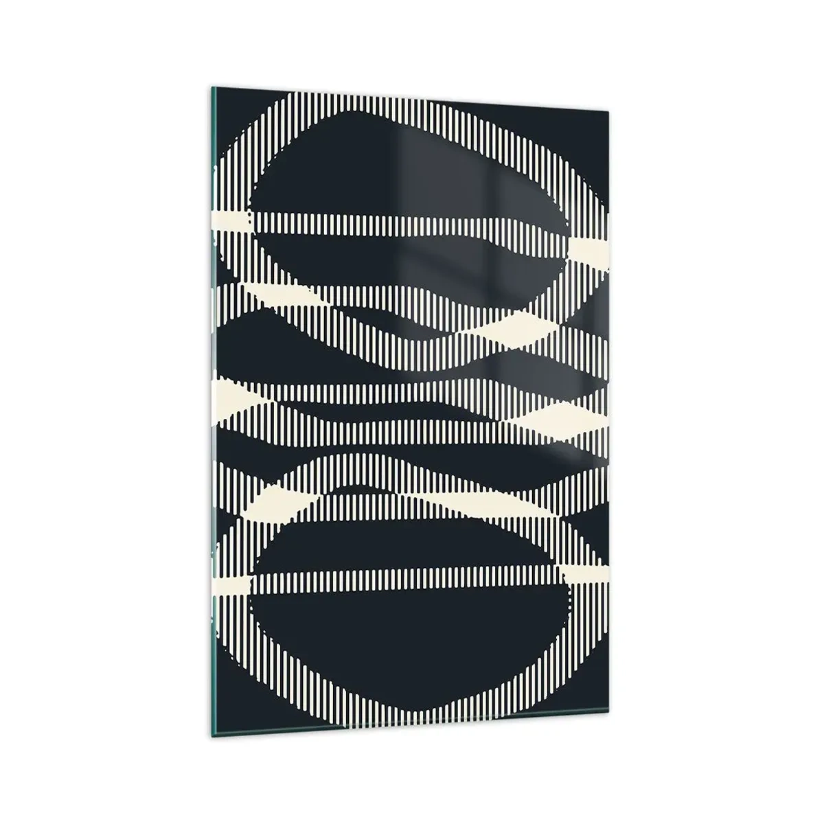 Impression sur verre - Image sur verre - Lignes géométriques dans des tons clairs sur un fond sombre - 80x120cm - Une tentative de briser l'obscurité - Décoration murale moderne pour le salon et la chambre ARTTOR