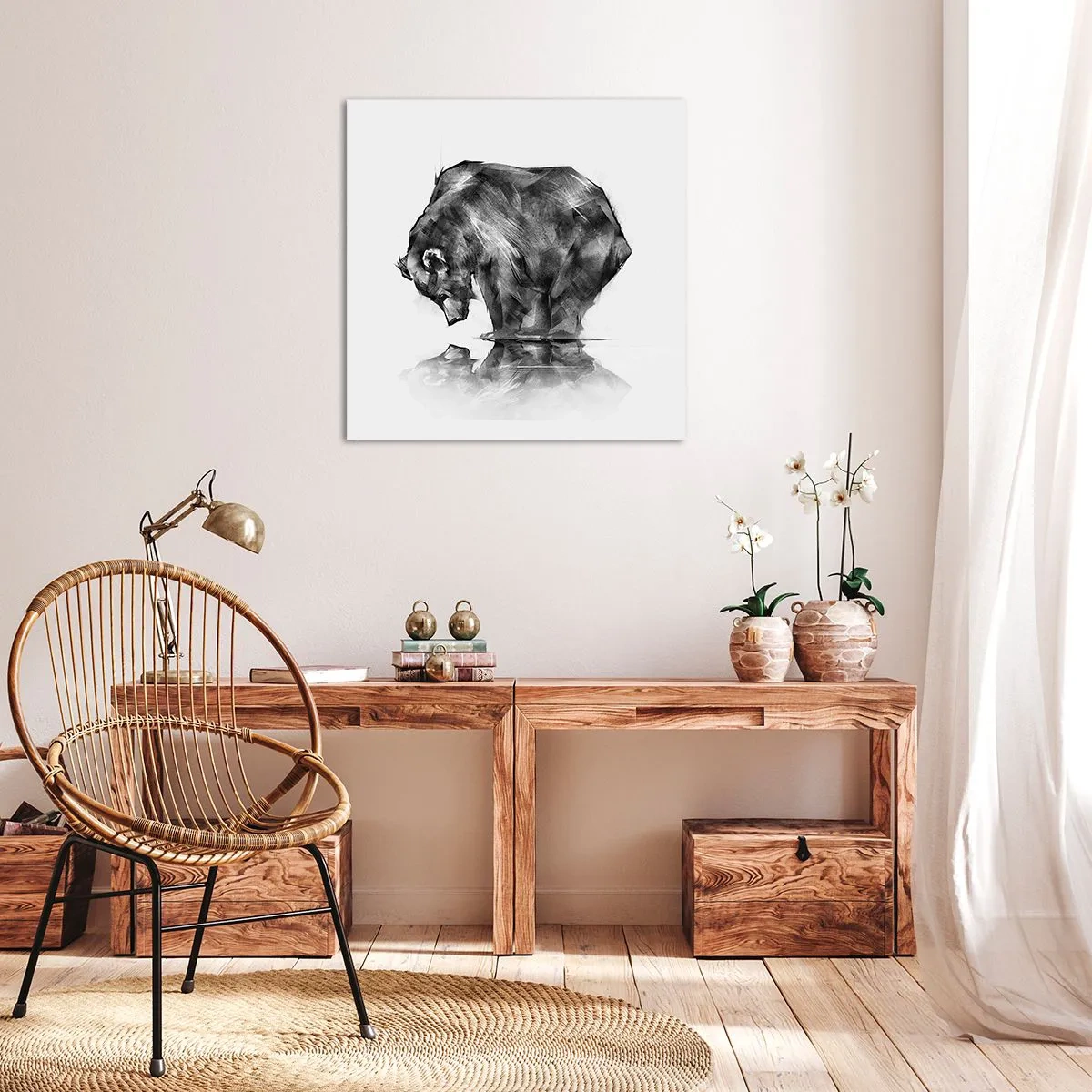 Impression sur toile - Image sur toile - Ravi de rencontrer quelqu'un de proche - 60x60 cm