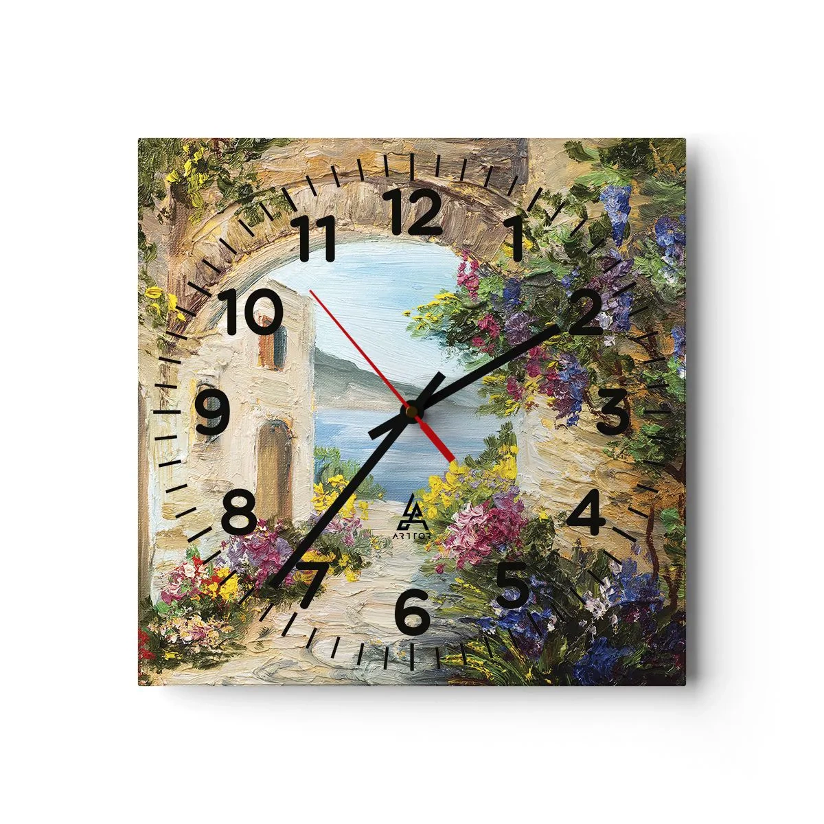 Horloge murale - Pendule murale - Le charme d'une province côtière - 40x40 cm