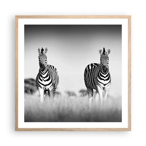 Affiche dans un chêne clair - Poster - Le monde est bel et bien noir et blanc - 60x60 cm