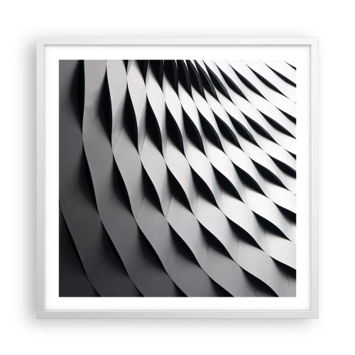 Affiche dans un cadre blanc - Poster - A la surface des vagues - 60x60 cm
