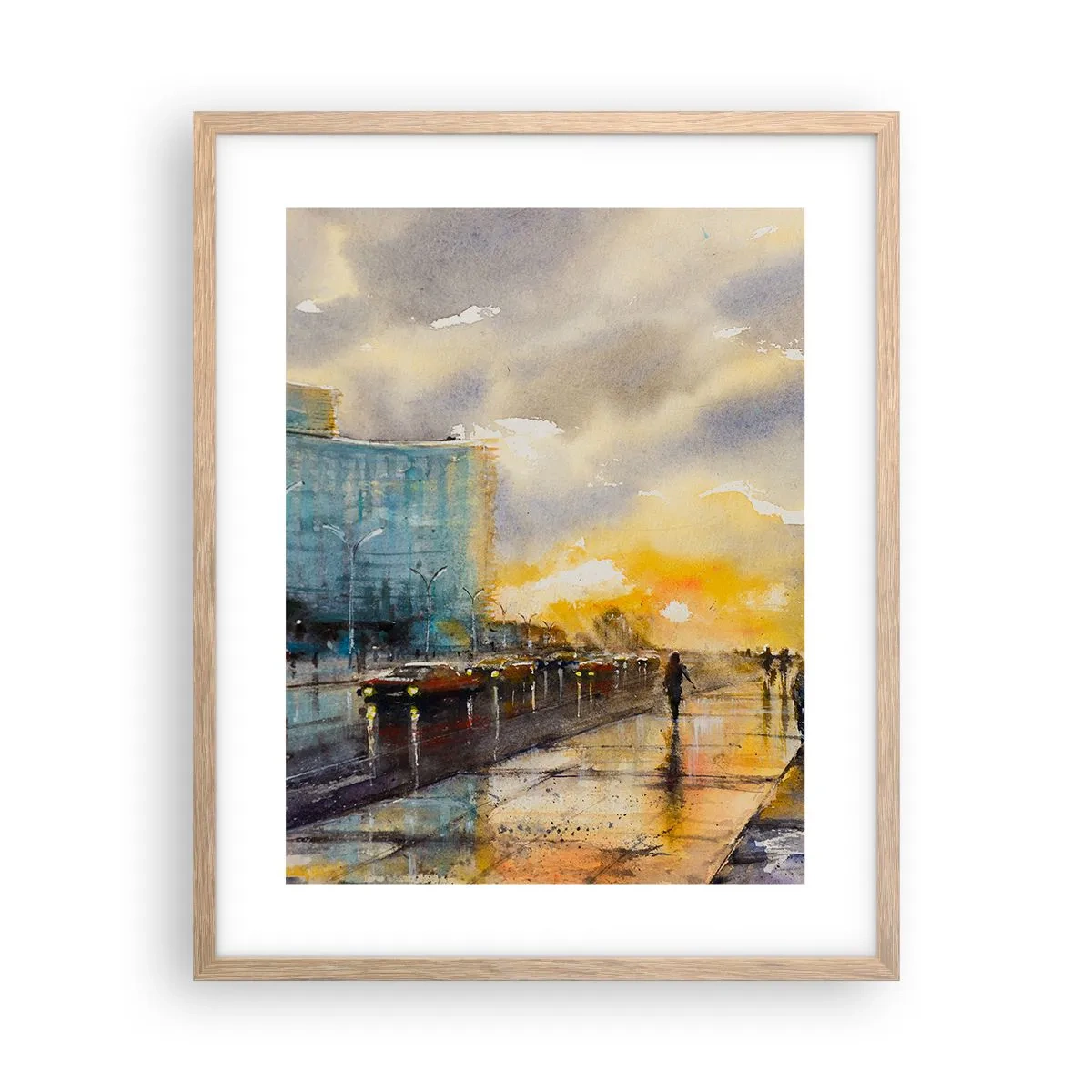 Affiche dans un chêne clair - Poster - La vie sur le rivage - 40x50 cm