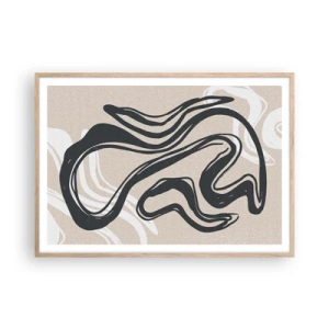 Affiche dans un chêne clair - Poster - Expression multipliée - 100x70 cm