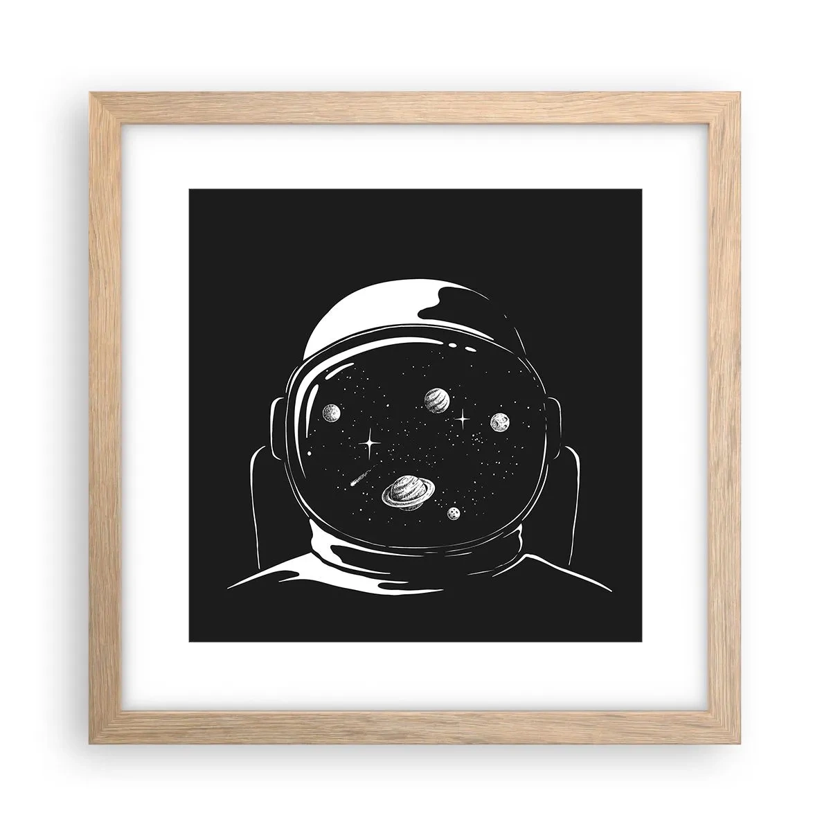 Affiche dans un chêne clair - Poster - Sympa la vue - 30x30 cm