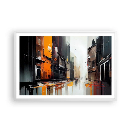 Affiche dans un cadre blanc - Poster - Jour de pluie - 91x61 cm