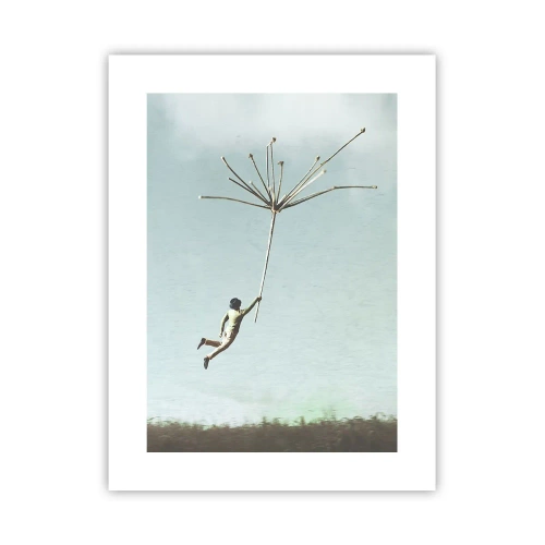 Affiche - Poster - Cerfs-volants, pissenlits, vent - 30x40 cm