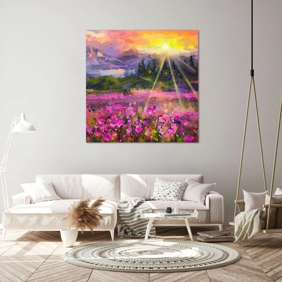 Impression sur toile - Image sur toile - Dans la vallée à l'abri du soleil - 30x30 cm