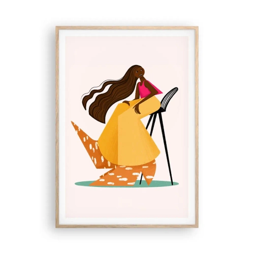 Affiche dans un chêne clair - Poster - La mode est aussi amusante - 70x100 cm