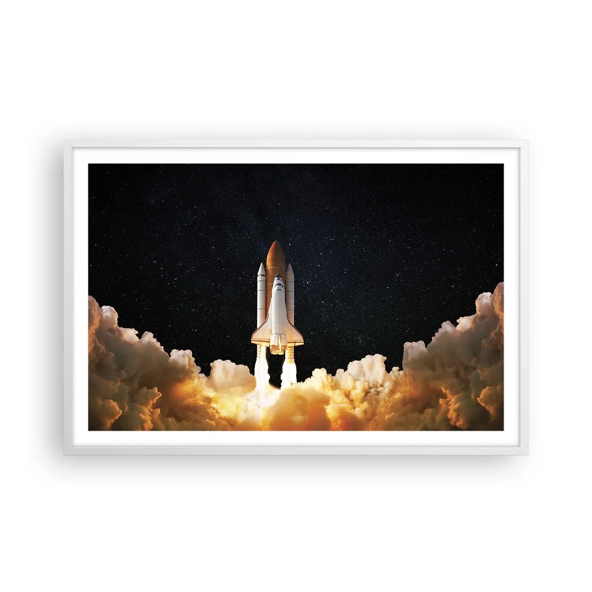 Affiche dans un cadre blanc - Poster - Ad astra! - 91x61 cm