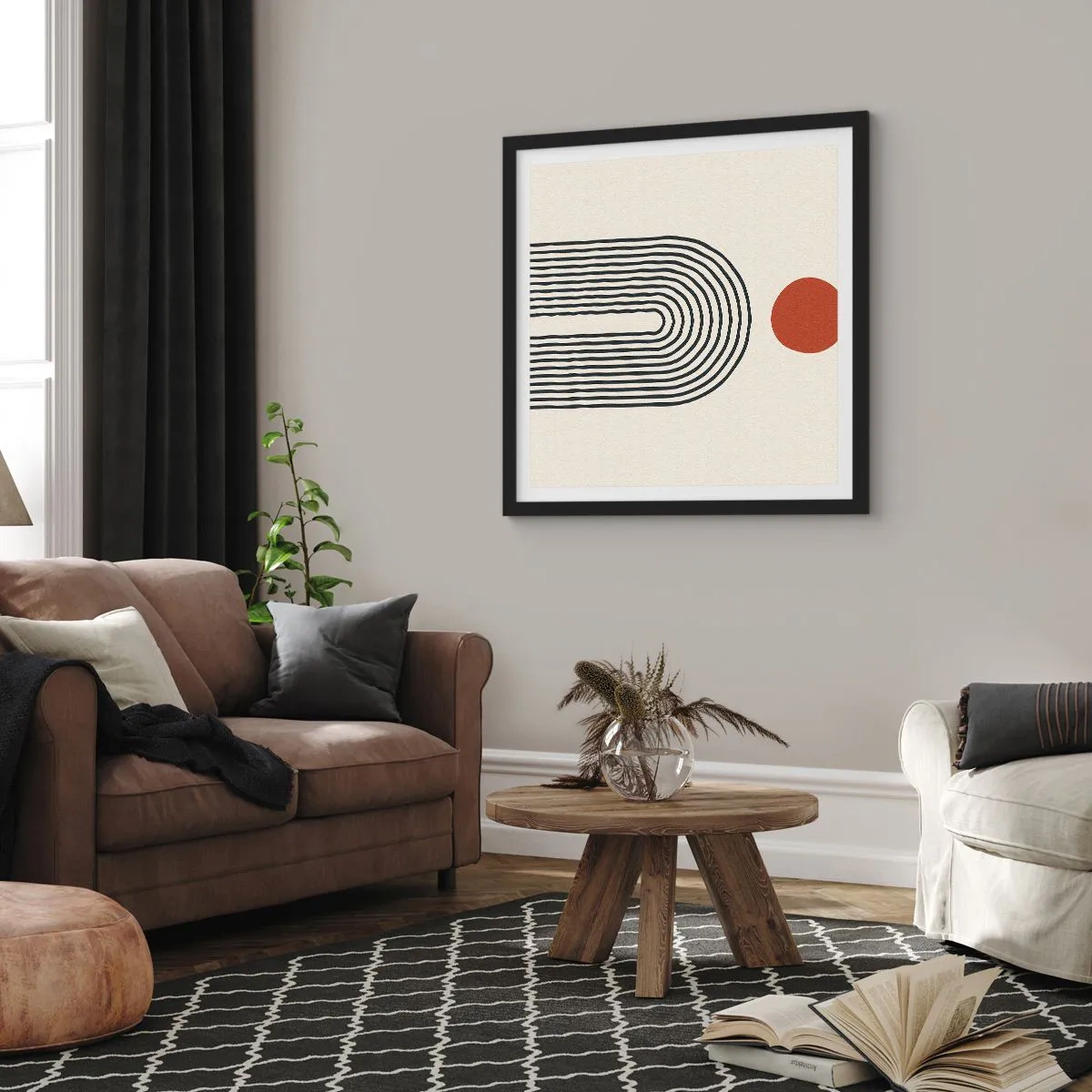 Affiche dans un cadre noir - Poster - Le magnétisme des formes et des couleurs - 50x50 cm