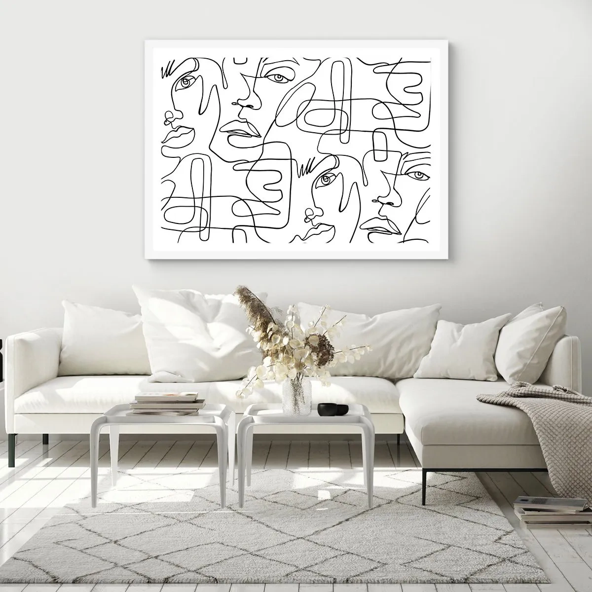 Affiche dans un cadre blanc - Poster - Dans des émotions enchevêtrées - 70x50 cm