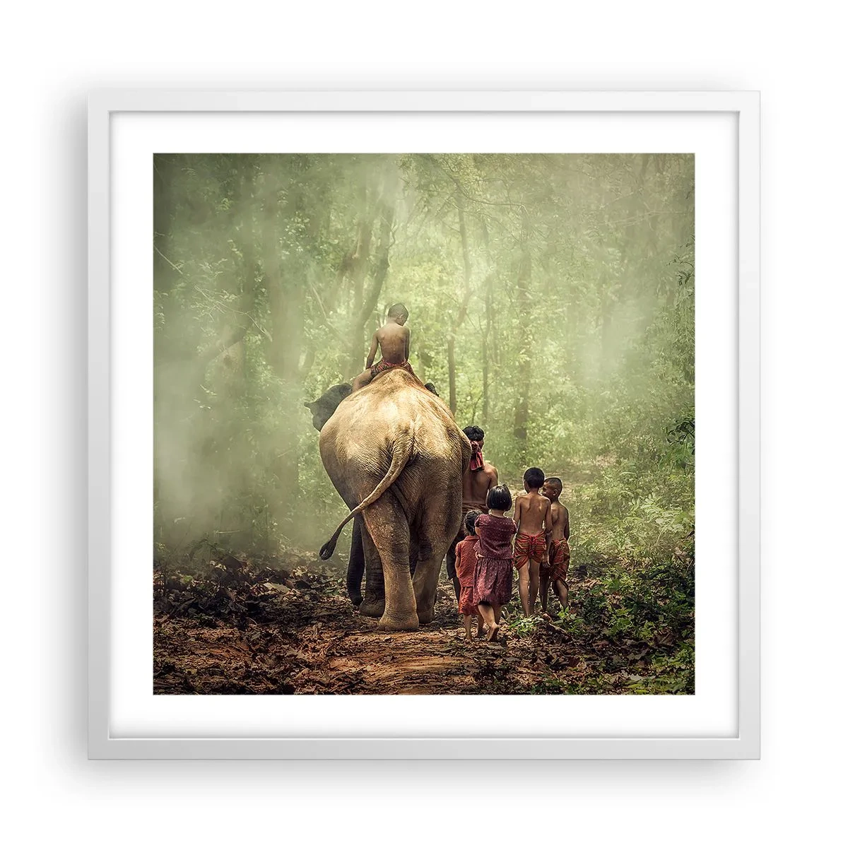 Affiche dans un cadre blanc - Poster - Nouveau livre de la jungle - 50x50 cm