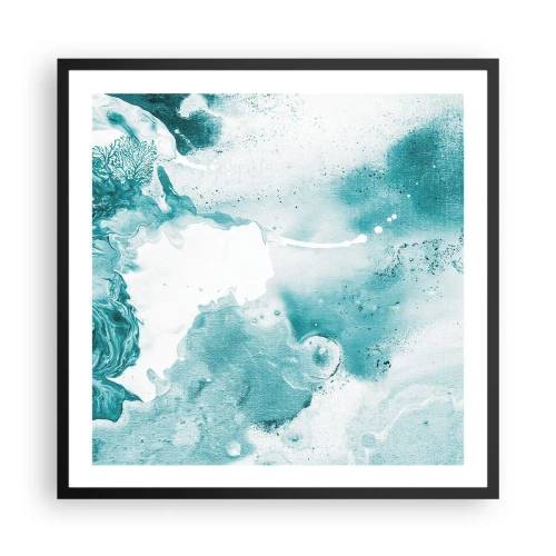 Affiche dans un cadre noir - Poster - Marécage bleu - 60x60 cm