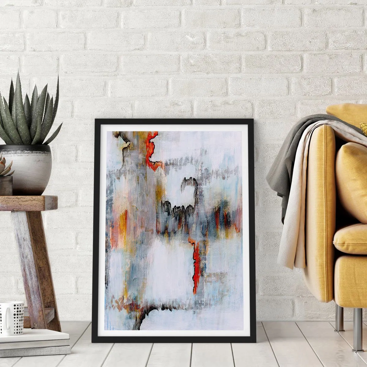 Affiche dans un cadre noir - Poster - Un bâton sur l'eau - 61x91 cm