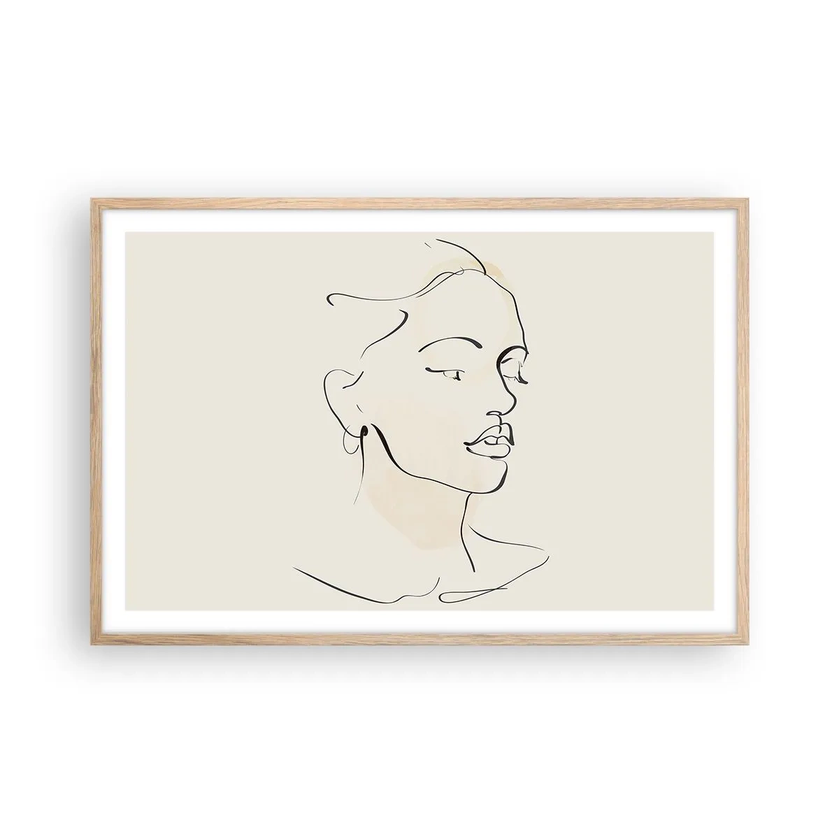 Affiche dans un chêne clair - Poster - Une ligne certaine - 91x61 cm