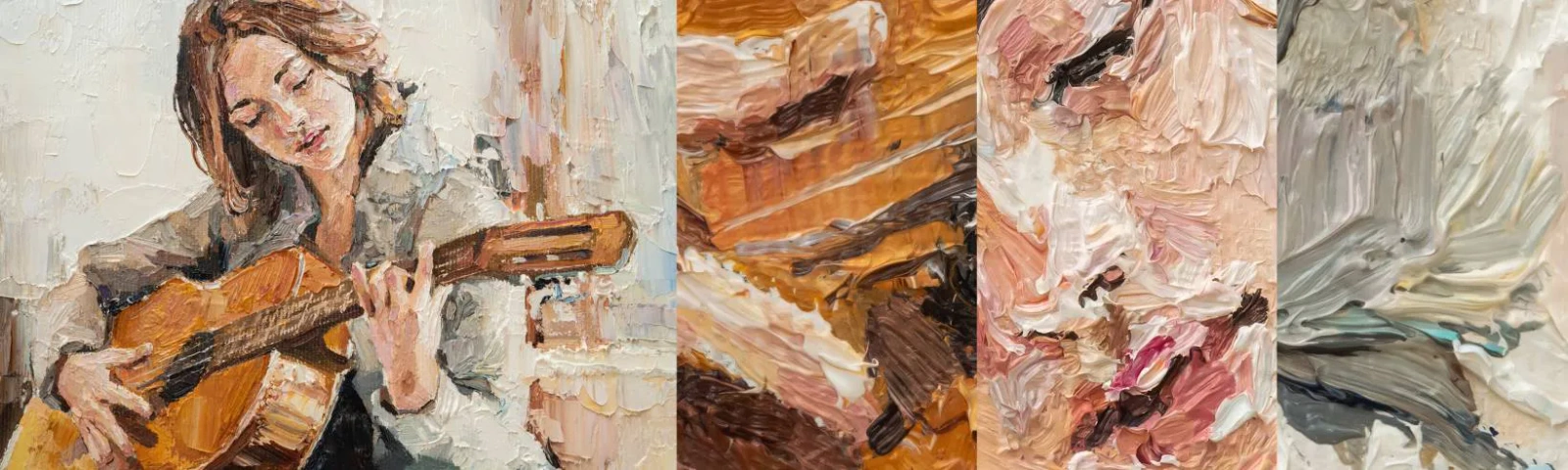 Échantillon De Papier Peint Standard Eco - Concerto pour guitare et coeur de fille - Guitare, Musique, Fille - 100x30 cm