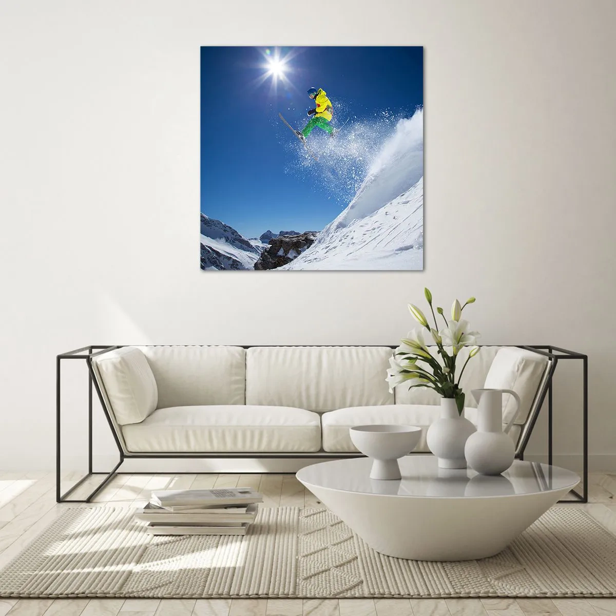 Impression sur verre - Image sur verre - Danse avec les montagnes - 30x30 cm