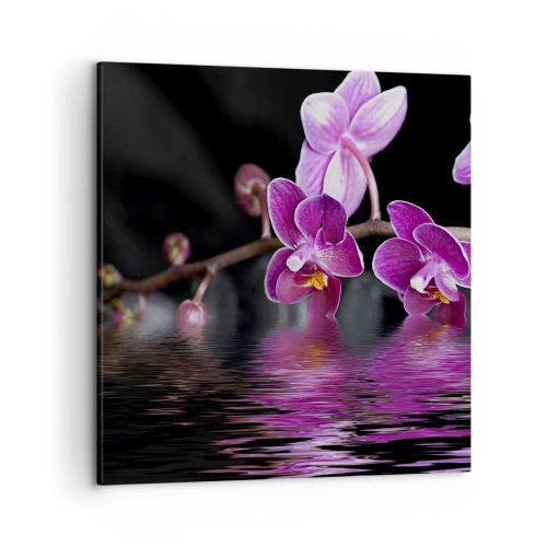 Impression sur toile - Image sur toile - Reflet lilas de la beauté - 50x50 cm