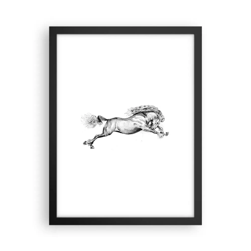 Affiche dans un cadre noir - Poster - Immortalisé au galop - 30x40 cm