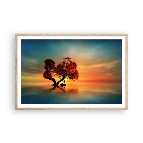 Affiche dans un chêne clair - Poster - Plénitude et éloignement sans monde - 91x61 cm
